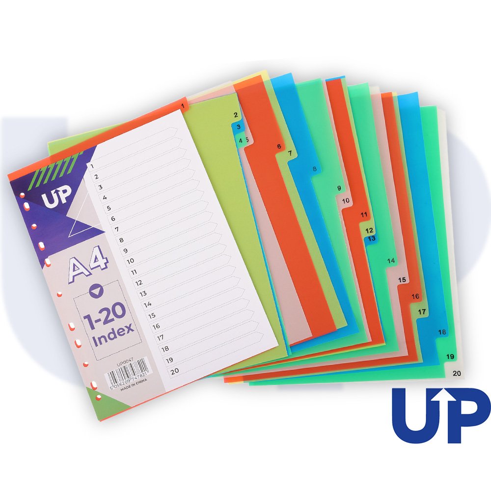 UP Index Polypropylene A4 1-20 White